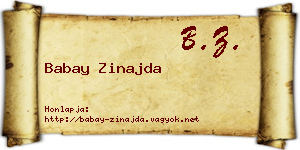 Babay Zinajda névjegykártya